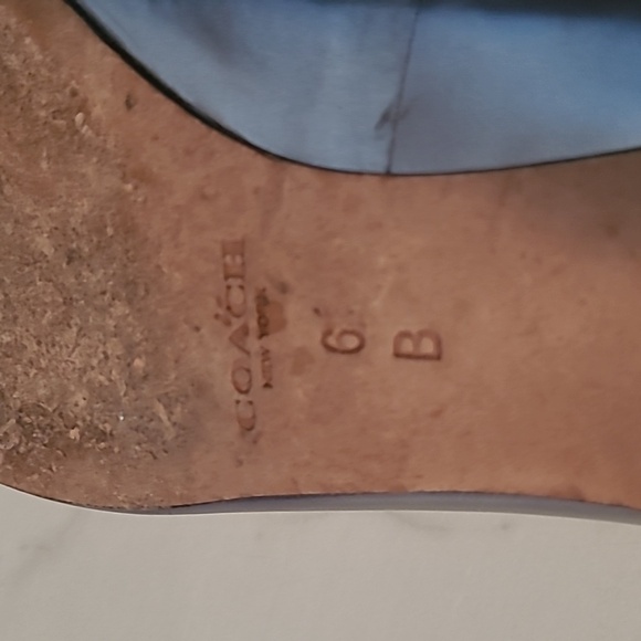 Coach Walsh Silver Metallic Mirror Leather Black Suede Pointed Toe Flats Shoes 6 - Picture 12 of 14